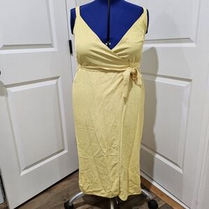 Everlane Yellow Japanese GoWeave Tank Wrap Dress Size 12